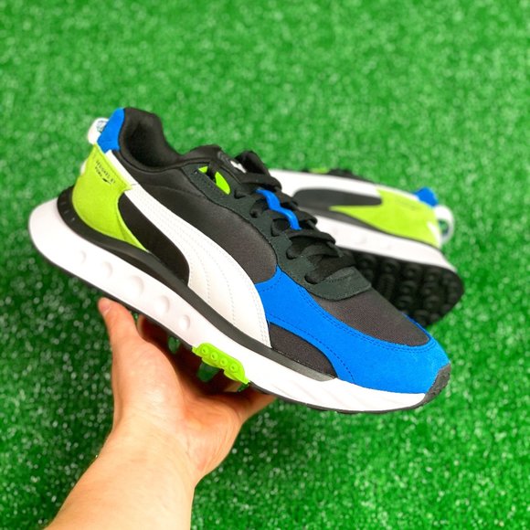 Puma Wild Rider Rollin Mens Training Shoe Black Blue Green 381517-07 NEW Multi - Picture 1 of 6